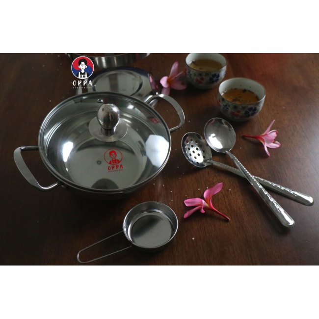 Stainless Steel Pot (18cm)  Free 1  Burner
