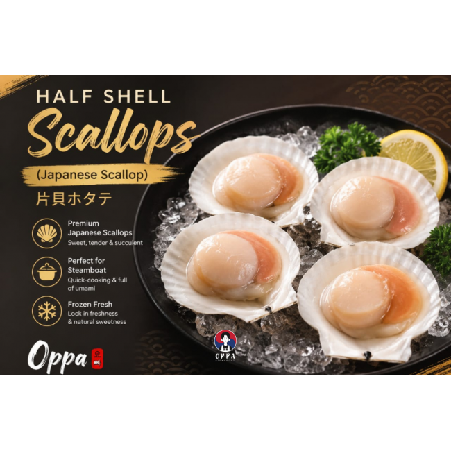 Half Shell Japanese Scallop (4 pcs)